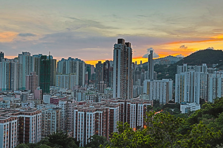 a Downtown of Hong Kong, high density, poor area.