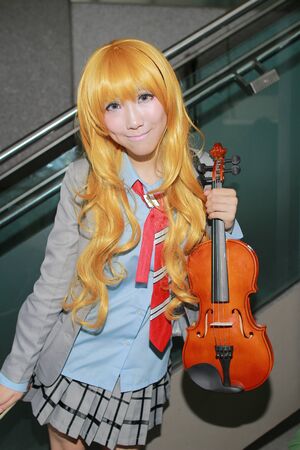 An unidentified Japanese anime cosplay pose in Japan Festa