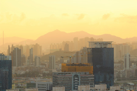 the urban sunset hong kongのeditorial素材