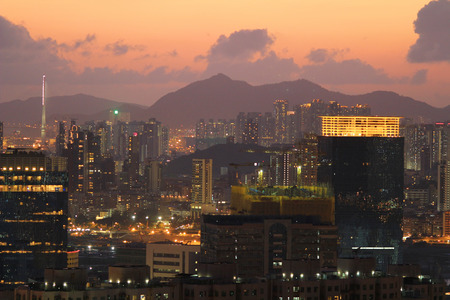 the Hong Kong public housing apartment blockの写真素材