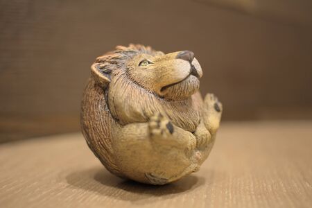 There are plastic toy of a lion