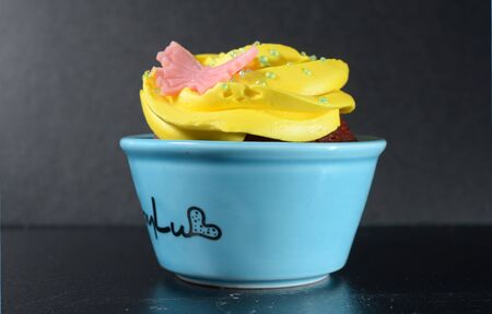 the mango red relvet of cup cakeの写真素材