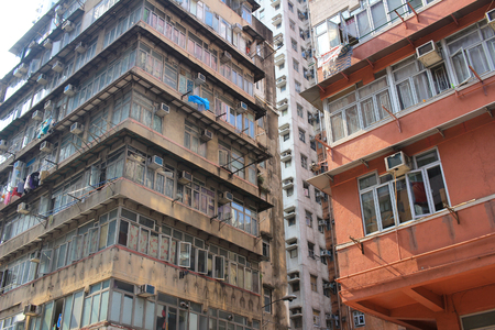 the Tong lau old house at hong kong ,mong kokのeditorial素材