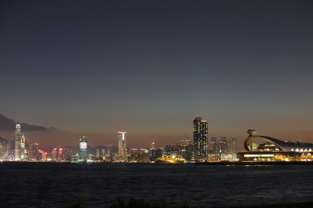 view Skyline of Hong Kong at Kwun Tong Tsai Wanの写真素材