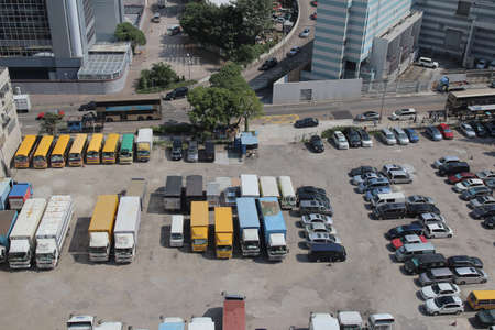 a car Parking lane outdoor in public parkのeditorial素材
