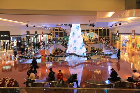 Christmas decorations in the streets in 2015 at Hong Kong,のeditorial素材