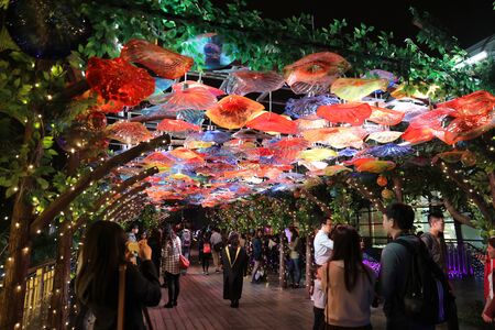 Shatin town plaza market square lights up for the 2015のeditorial素材