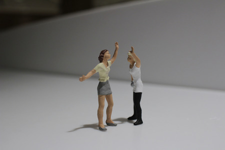 the give me five of lady figureの写真素材