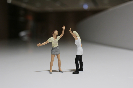 the give me five of lady figureの写真素材