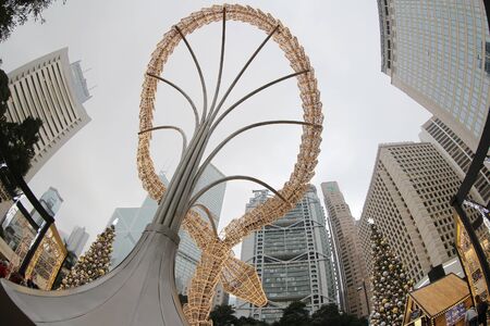 the christmas lighting at central, hong kongのeditorial素材