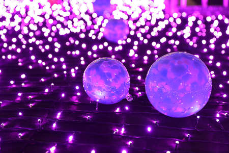 the Christmas Tree Lighting lights at hgkの写真素材