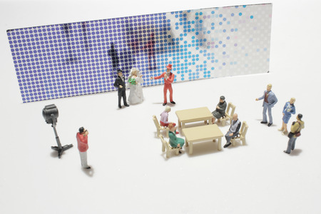 the fun of figure in miniature worldの写真素材
