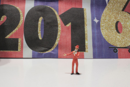 the fun of figure in miniature worldの写真素材