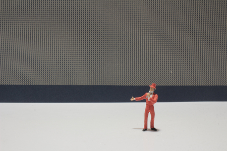 the fun of figure in miniature worldの写真素材