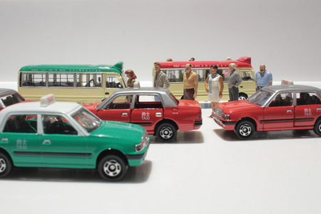 the fun of figure in miniature worldの写真素材