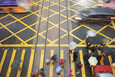 the Wet pedestrian crossing on a rainy dayのeditorial素材