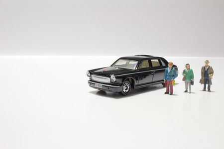 a fun of figure in miniature worldの写真素材