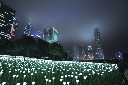 hk 2016 the Light Rose Garden with centralのeditorial素材