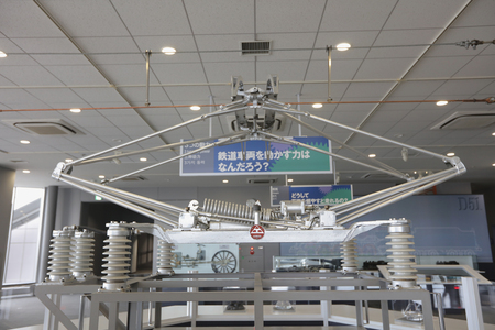 Old trains in railway museum of Omiya, Japanのeditorial素材