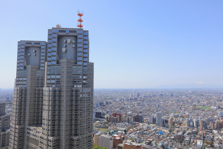 the Cityscape in Japan Tokyo Shinjuku wide angleのeditorial素材