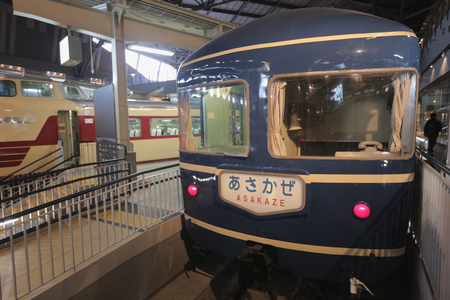 Old trains in railway museum of Omiya, Japanのeditorial素材