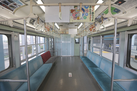 Old trains in railway museum of Omiya, Japanのeditorial素材