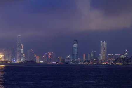 Skyline of Hong Kong victoria habour 2016