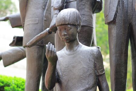 the theme of city life statue at Admiraltyの写真素材