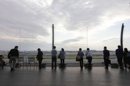 at the observation deck of Haneda International Airport