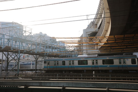 the  train in subway, station at Japanのeditorial素材