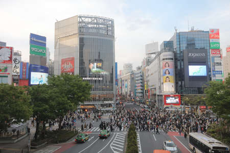 the style of  Shibuya pedestrian crossing at 2016のeditorial素材