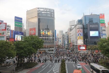 the style of  Shibuya pedestrian crossing at 2016のeditorial素材