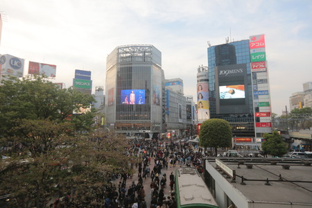 the style of  Shibuya pedestrian crossing at 2016のeditorial素材