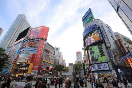 the style of  Shibuya pedestrian crossing at 2016のeditorial素材