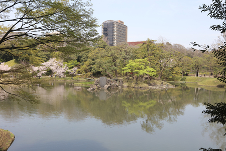 Koishikawa Korakuen Garden at spring timeのeditorial素材