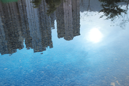 the beautiful water reflection of  architecture