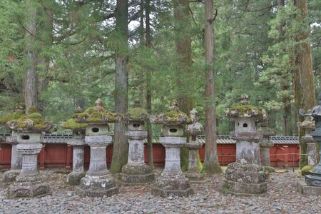 the  lanterns at Toshogu temple, Nikko, Japanのeditorial素材