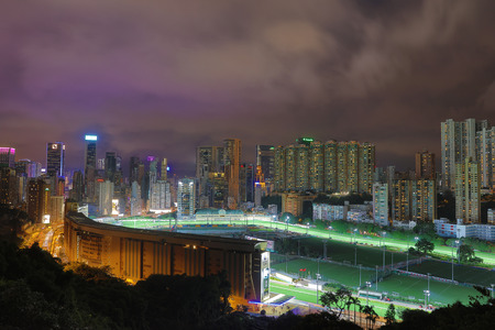 Happy Valley in night, Hong Kong 2016のeditorial素材