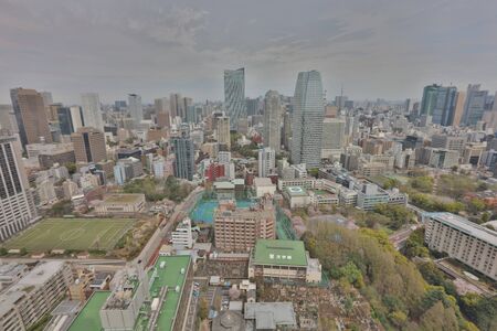 Aerial view of Tokyo with the city highway. Japan 2016のeditorial素材