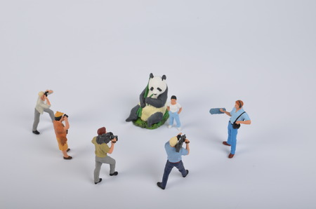 the Plastic toy figurines. the TV Camera and Operatorの写真素材