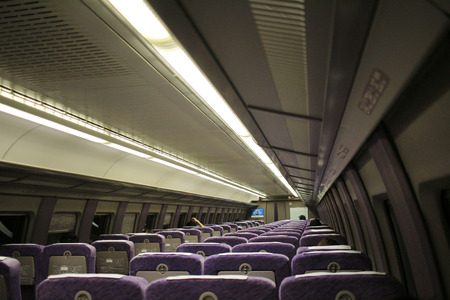 seats of 500 TYPE EVA Shinkansen (High-speed) train.