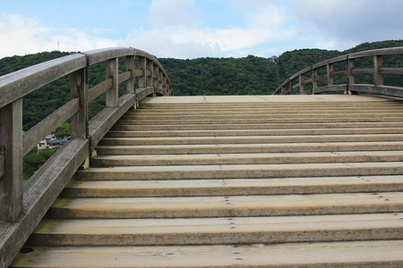 the Historic Kintaikyo Bridge in Iwakuni, Japanの写真素材