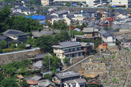 Onomichi city bird's-eye view in miniature photo styleのeditorial素材