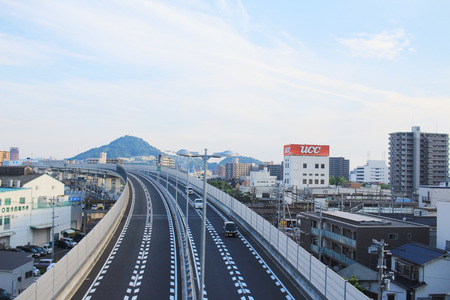 the view from the train window,  Hiroshimaのeditorial素材