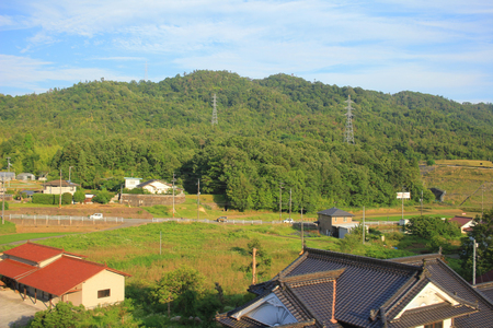 town with traditional architecture is in Hiroshima prefectureのeditorial素材