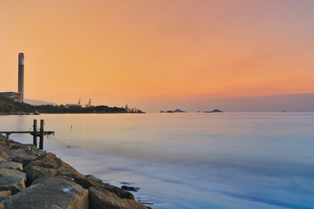 Sunset at Sha Po Kong, Hong Kong. 2016の写真素材