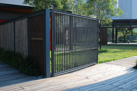 the view of gate with sun lightの写真素材