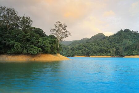 Reservoir and forest at Shing Mun Reservoir 2016の写真素材