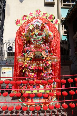 afa pai at Man Mo temple. Hong Kong.の写真素材