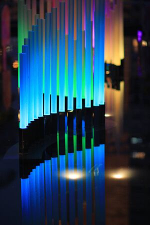 some led lamps light science at poolの写真素材